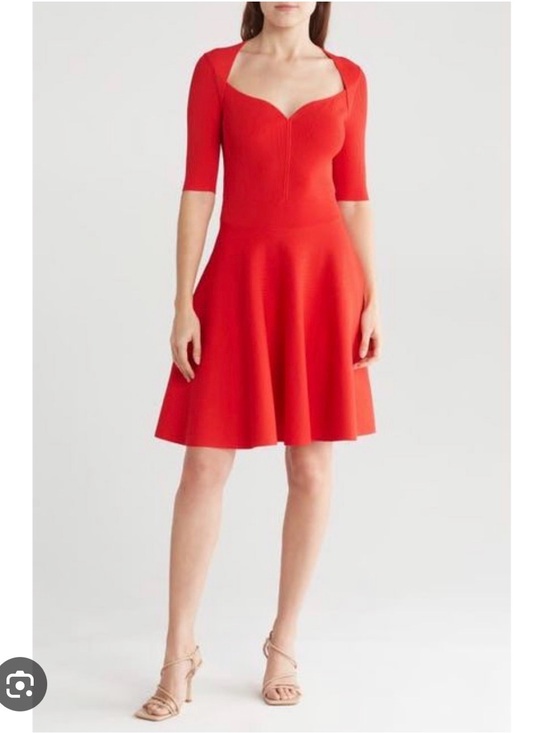 Ted Baker Dresses & Skirts - Ted Baker Red Sweetheart Midi Fit-and-Flare Dress